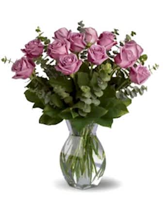 Vase Arrangement Lavender Roses Vase Arrangement Lavender Roses - Congratulations Flowers