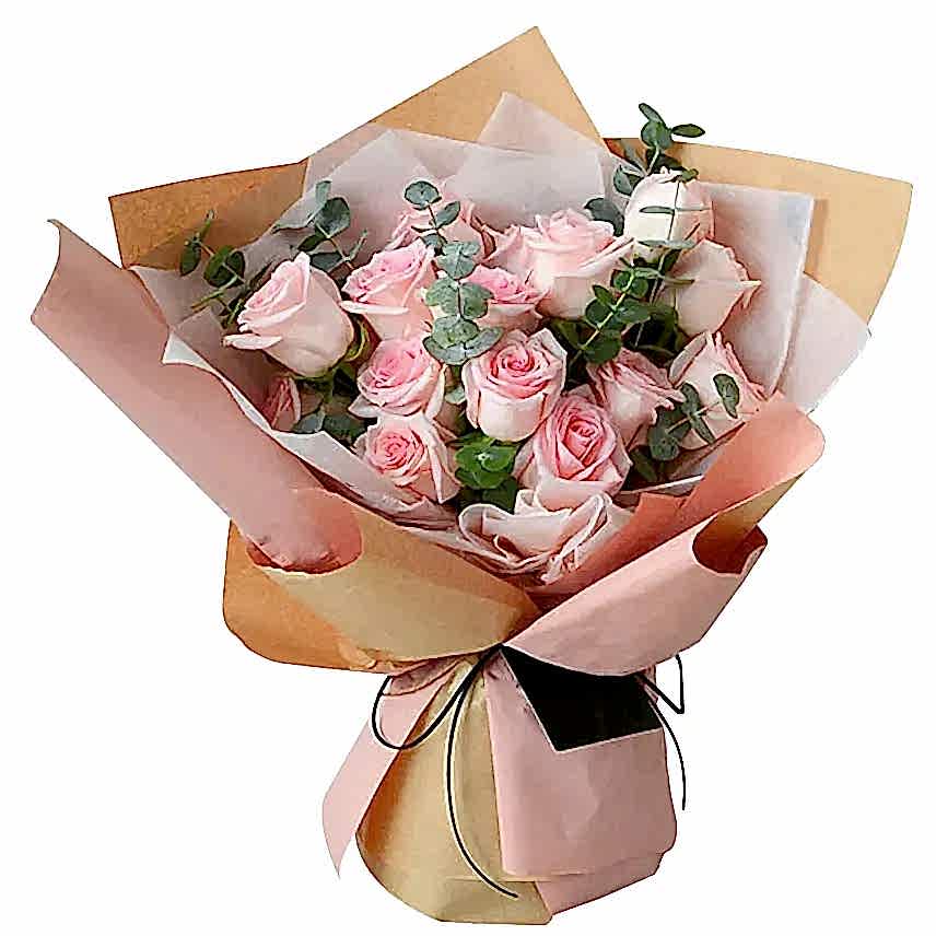 15 pink roses - Roses