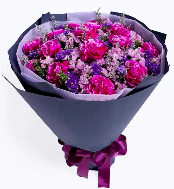 16 Steam Purple Carnation - Women's Day Flowers