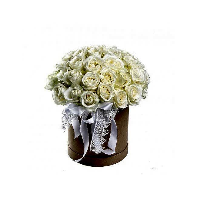 Box of White Roses - Flower delivery in Azərbaycan