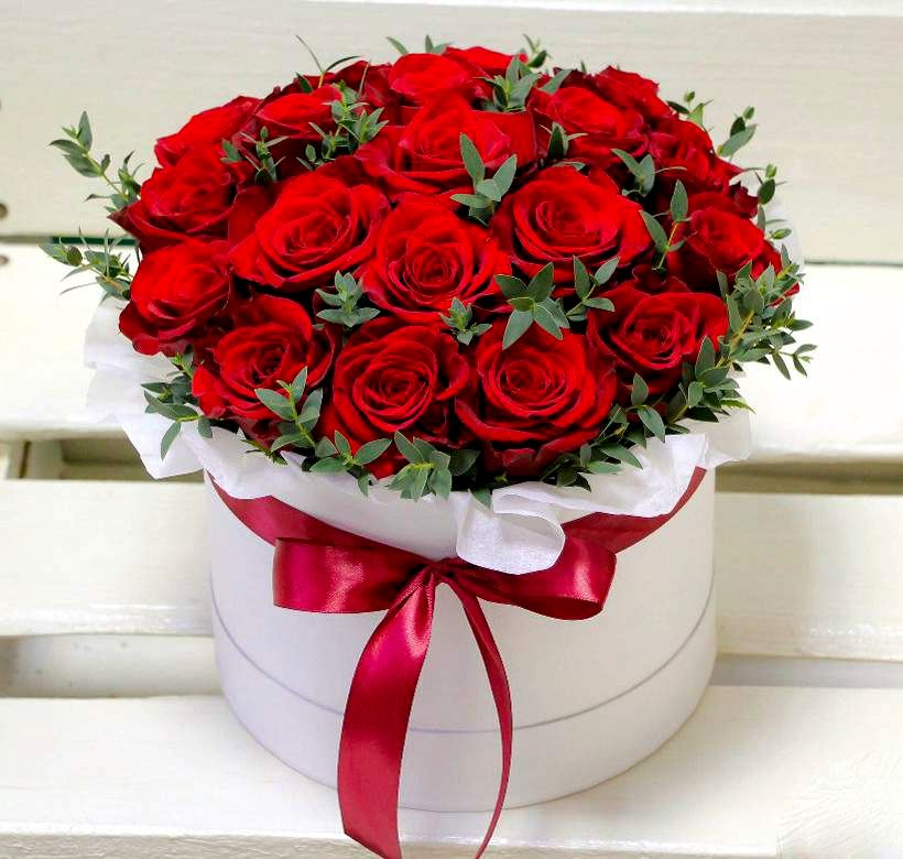 Red roses in Box - Flower delivery in Azərbaycan