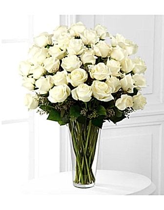 36 Long Stem White Roses - Congratulations Flowers