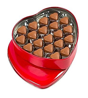 Heart chocolate in box
