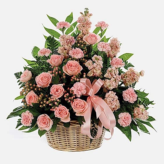 Classic Sympathy Basket Arrangement - Funeral Flowers