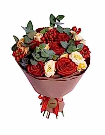 Passion & Elegance – Red and Salmon Spray Roses - Roses