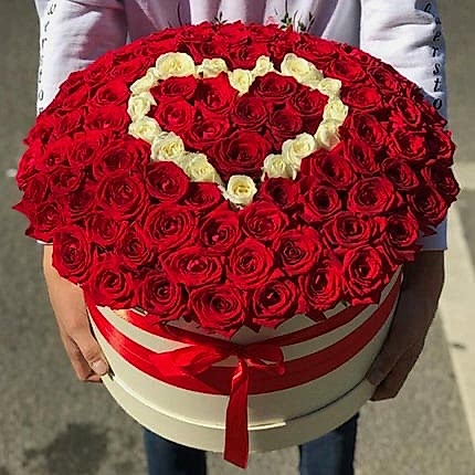 Eternal Love 101 Roses in Heart Design - Roses