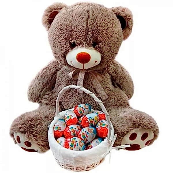 Kinder Chocolate And Teddy Bear - Flower delivery in Azərbaycan