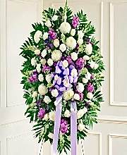 Lavender White Standing Spray - Funeral Flowers