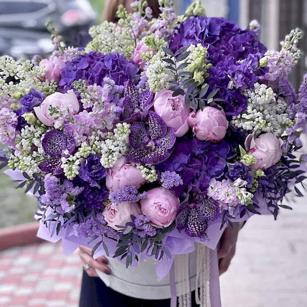lila box - Only Bakı - Flowers in the Box