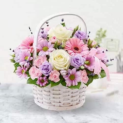 Elegance in Basket - Congratulations Flowers
