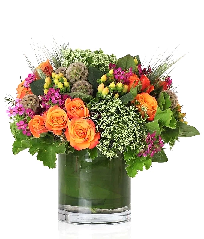 Vibrant Orange Roses Vase - Congratulations Flowers