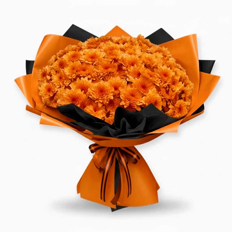 15 orange chrysanthemums - Get Well Soon Flowers