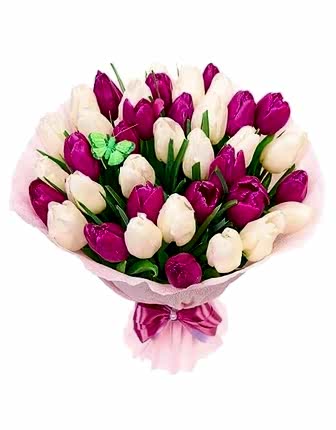 39 Purple and white tulips - Birthday Flowers