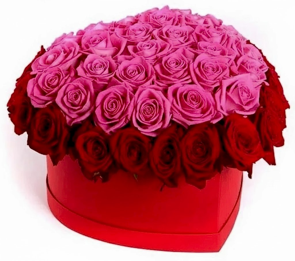 Red and Pink Hearth - Flower delivery in Azərbaycan