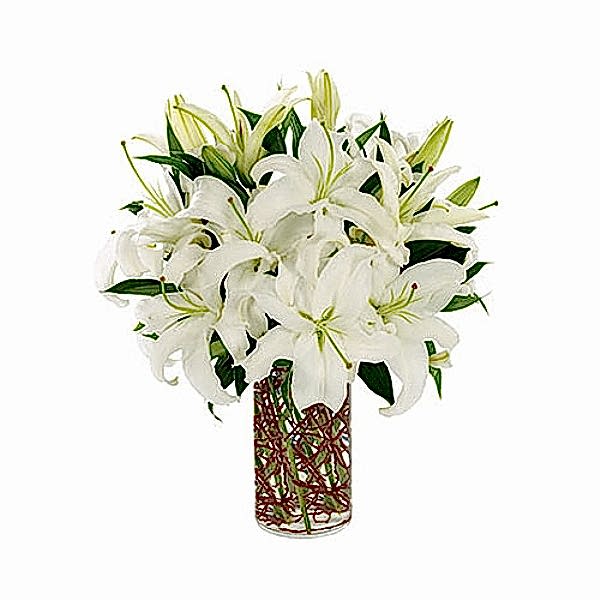 White Lily in Vase - Vase Arrangements