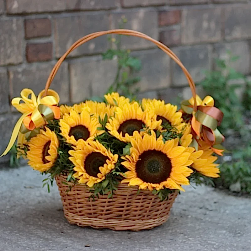 Sunflowers in the Basket - Sunflowers