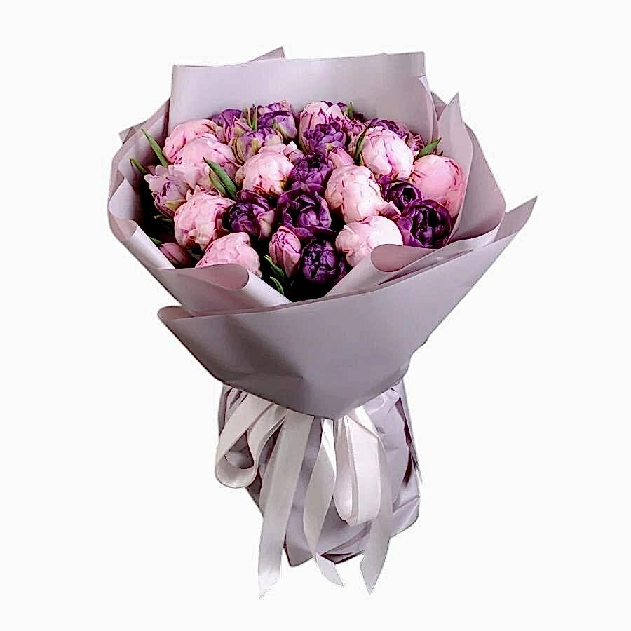 Peonies and Tulips Bouquet - Peony