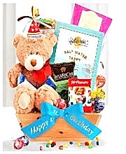 Happy Birthday Teddy & Treats Gift Basket - Gift & Flowers