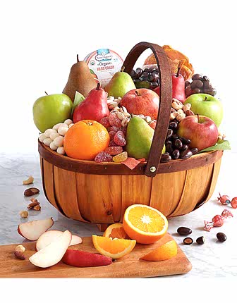 Deluxe Fresh Fruit & Nuts Basket - Gift & Flowers