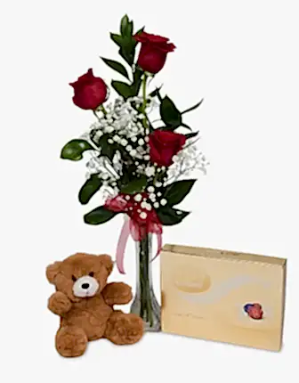 Sweet Romance Rose Trio - Birthday Flowers