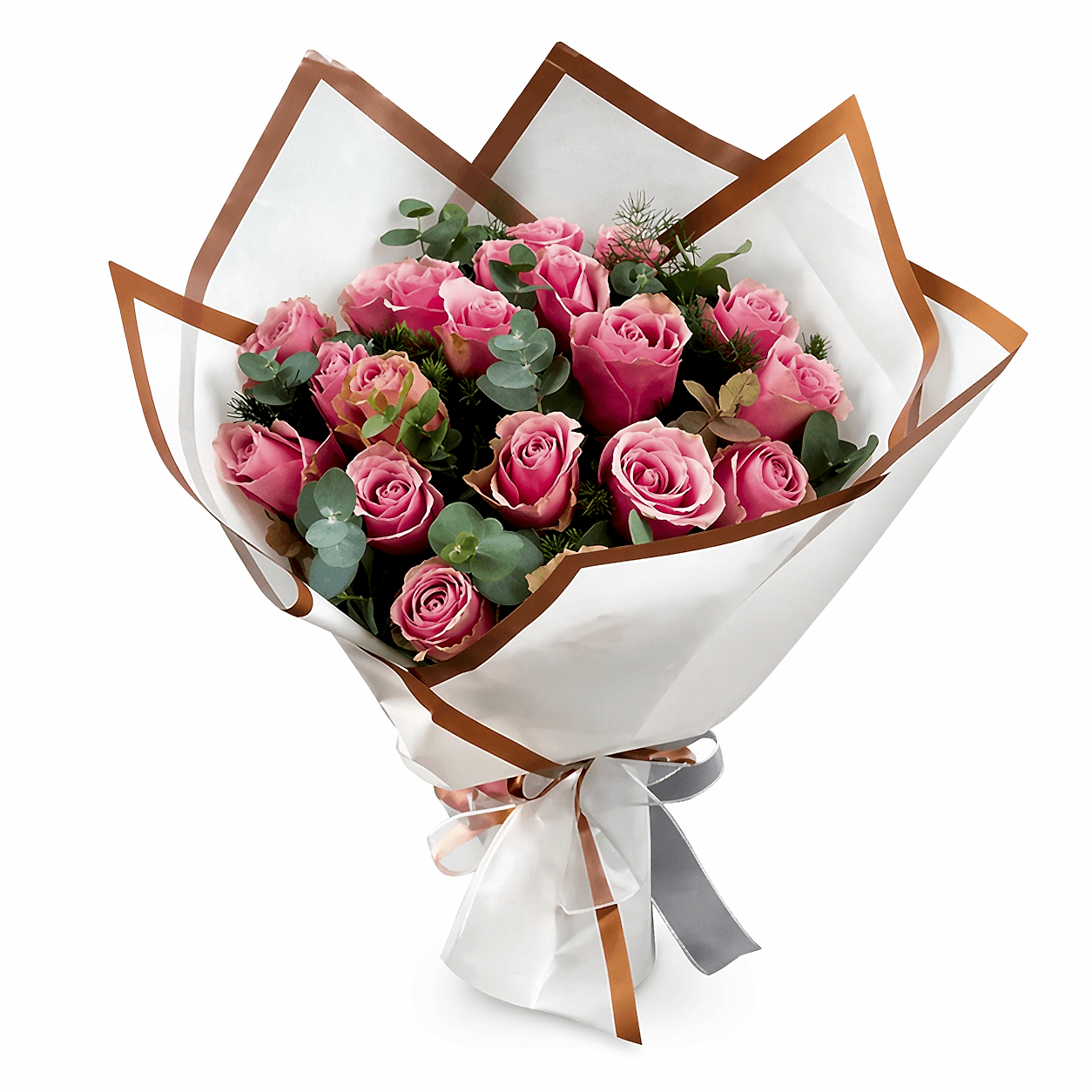 21 Pink Roses Bouquet - 21 Roses
