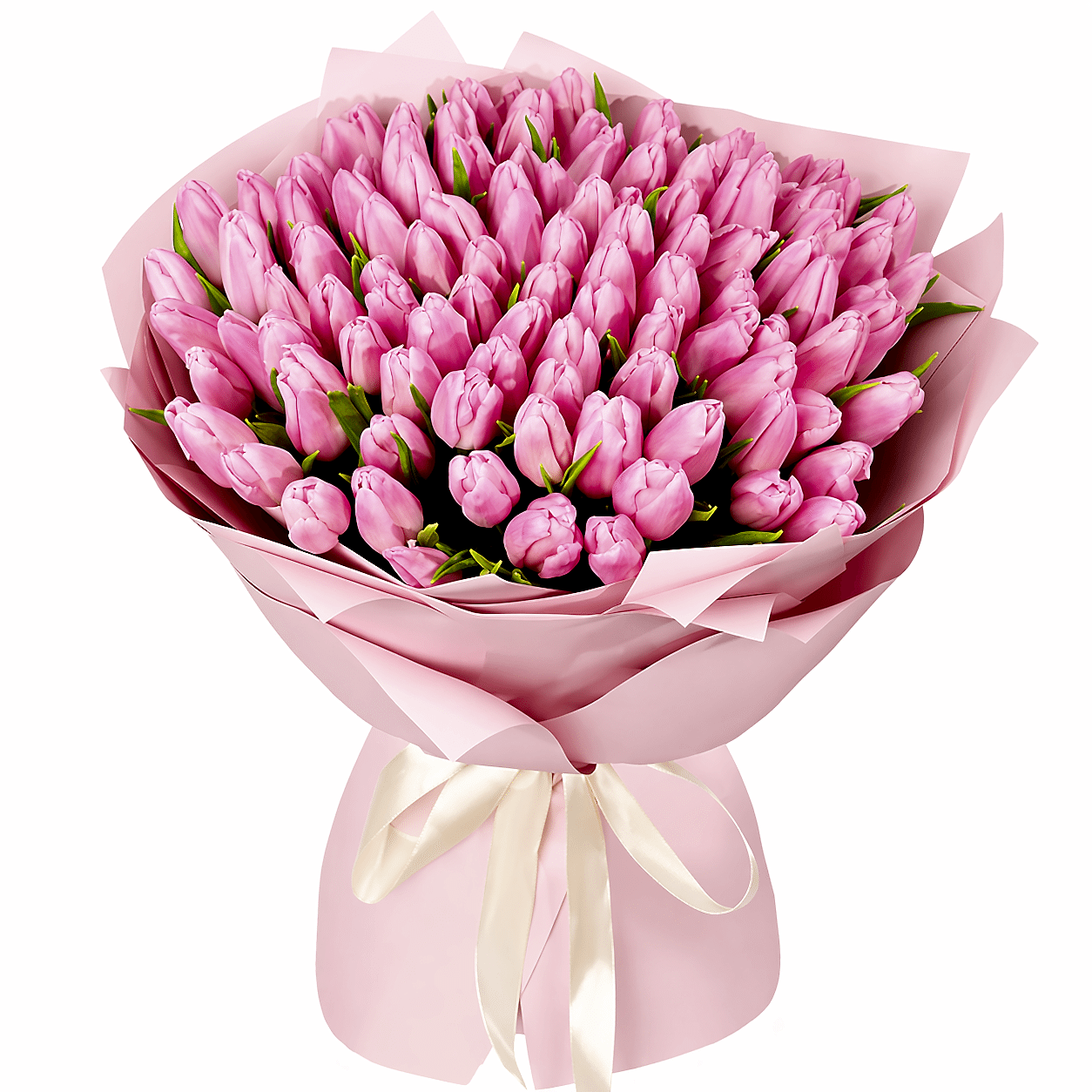 Blush Dream – 101 Pink Tulips Bouquet - Tulips