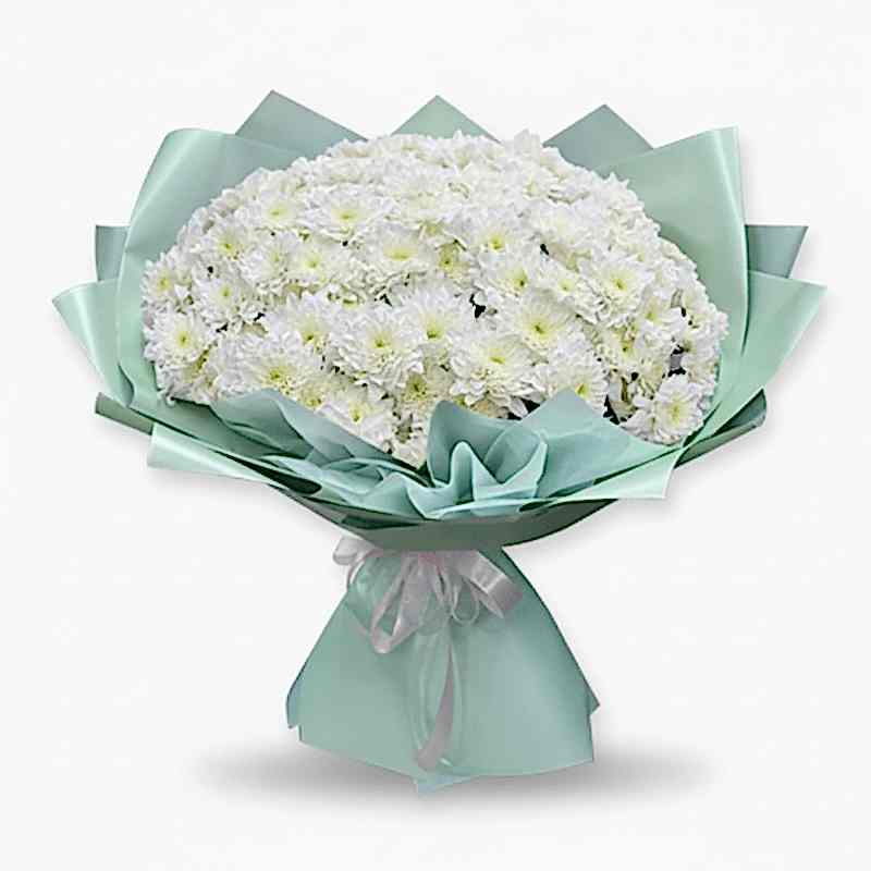 white chrysanthemum bouquet - Get Well Soon Flowers
